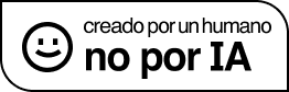 Aparace una cara sonriente y una cartel que especifica que la web está creada por un humano y no por una IA